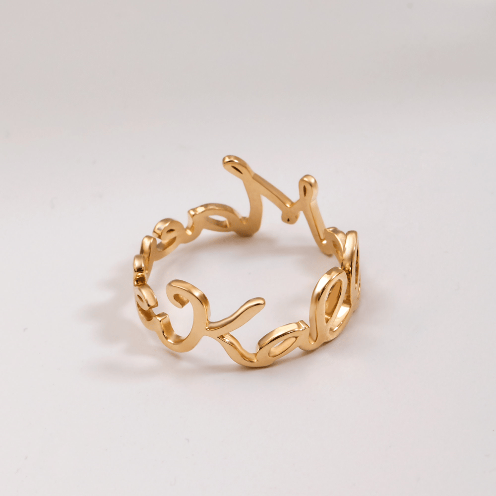 Gold Personalized Handwriting Name Ring - Goldstore