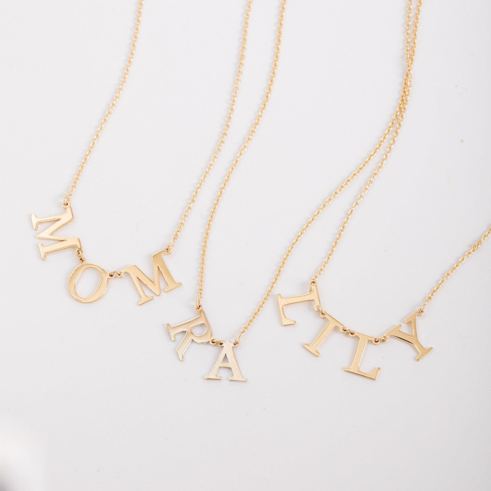 Altın Büyük Harf İsim Kolye - Goldstore