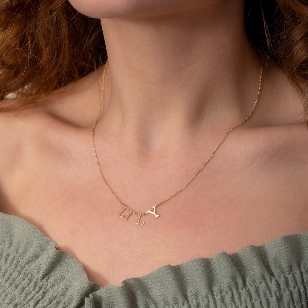 Altın Büyük Harf İsim Kolye - Goldstore