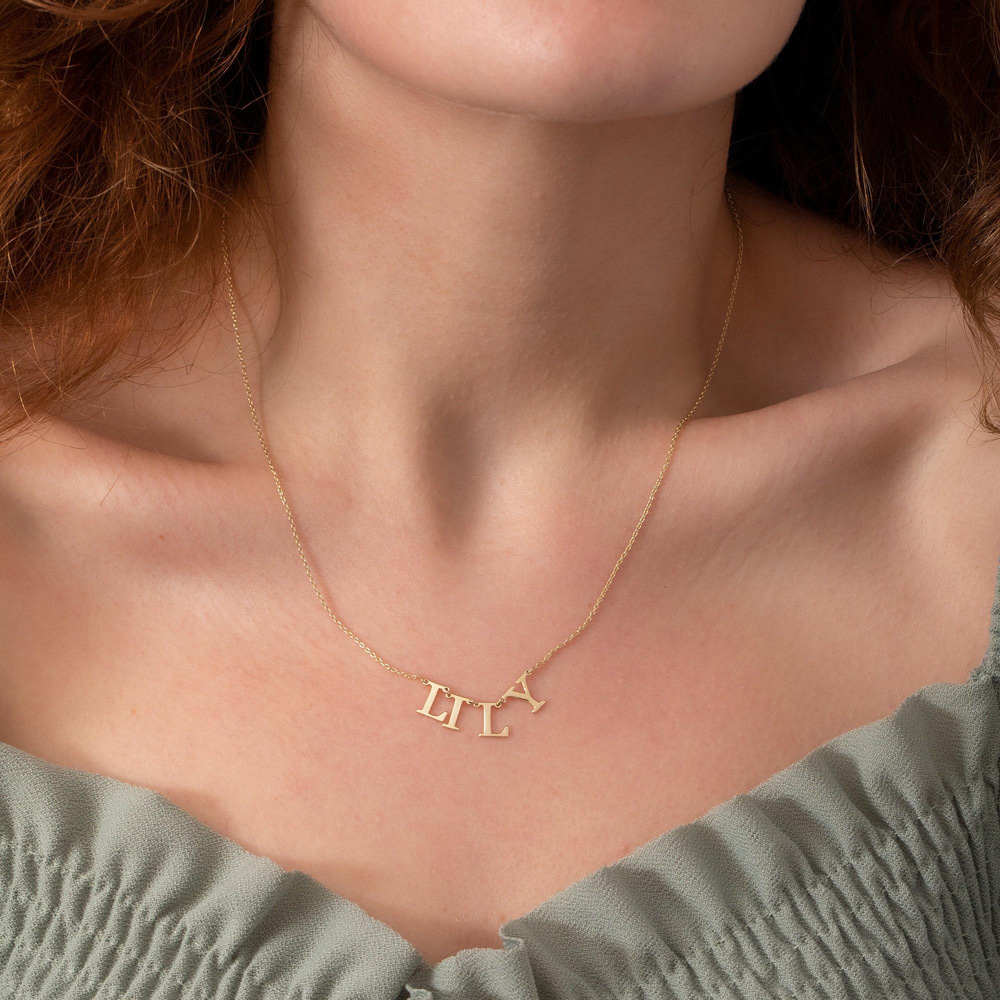 Altın Büyük Harf İsim Kolye - Goldstore