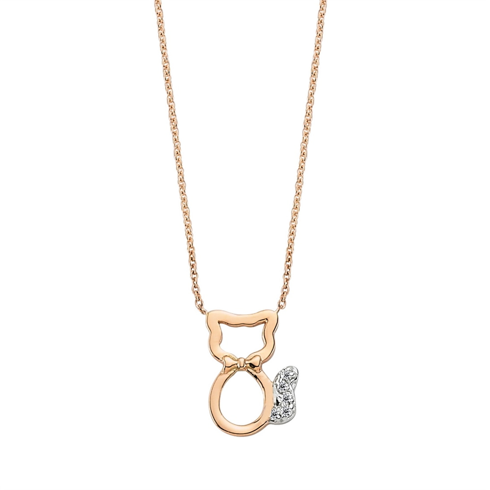 Goldstore-0.03 ct. Pırlanta Kedi Kolye