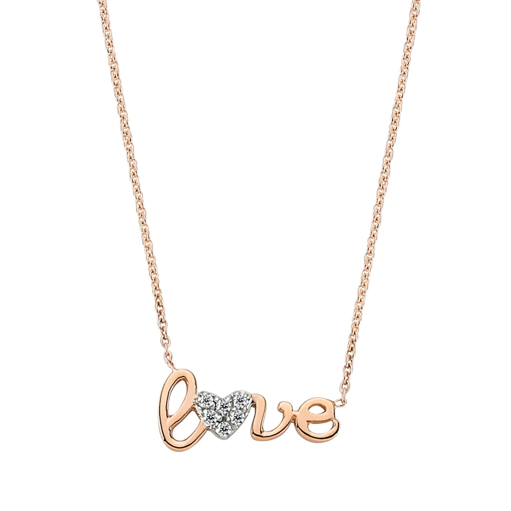 Goldstore- 0.03 ct. Pırlanta Love Kolye