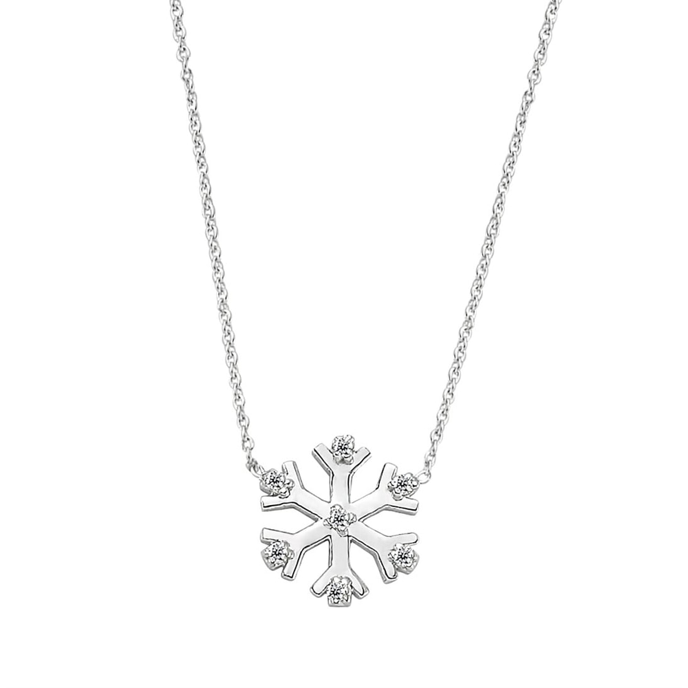 Goldstore-0.04 ct. Pırlanta Kar Tanesi Kolye