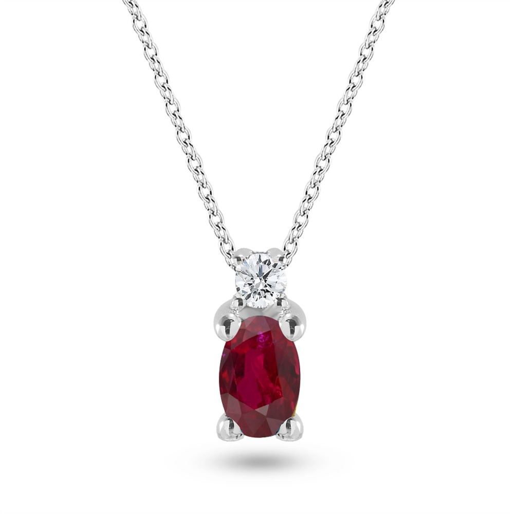 Goldstore-0.04 ct. Pırlanta Yakut Kolye