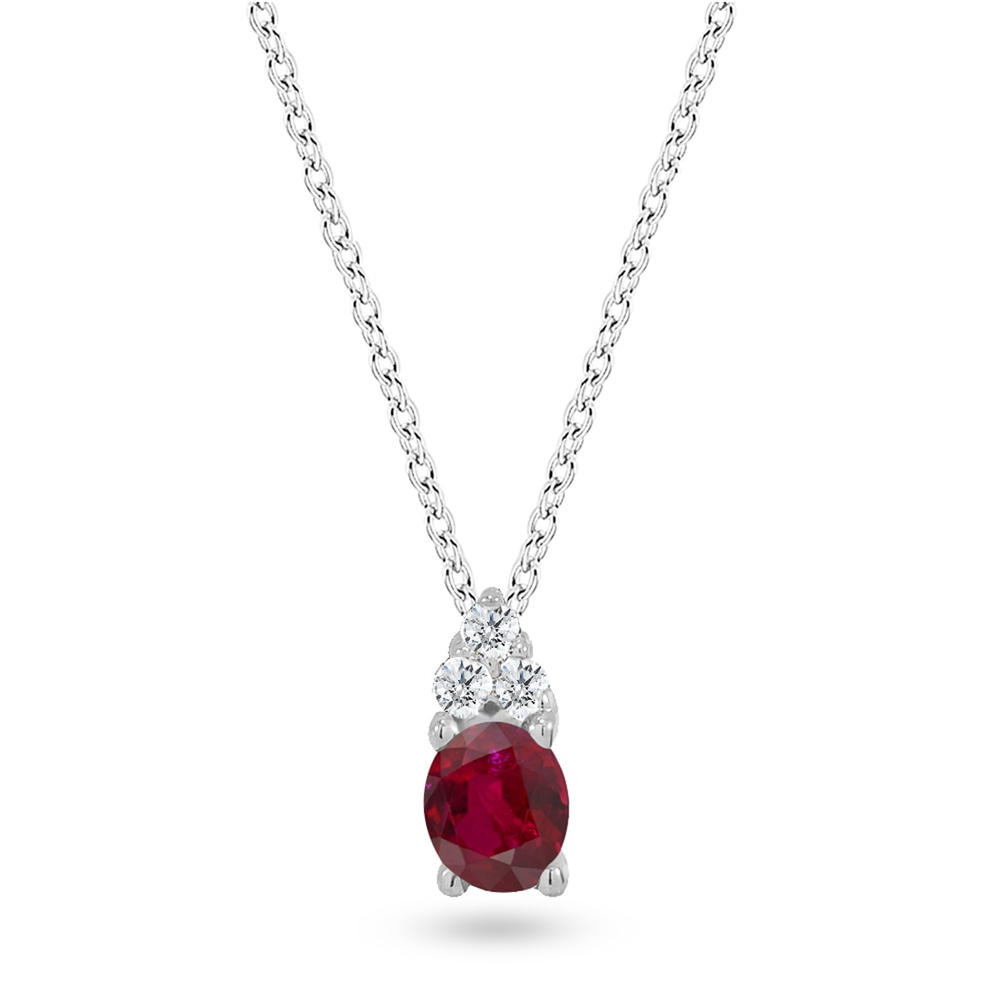 Goldstore-0.04 ct. Pırlanta Yakut Kolye