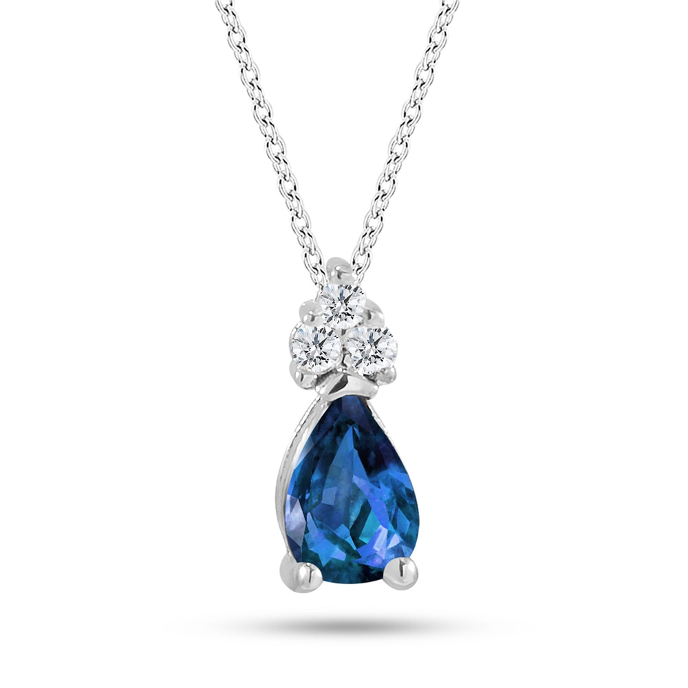 Goldstore-0.05 ct. Pırlanta Safir Kolye