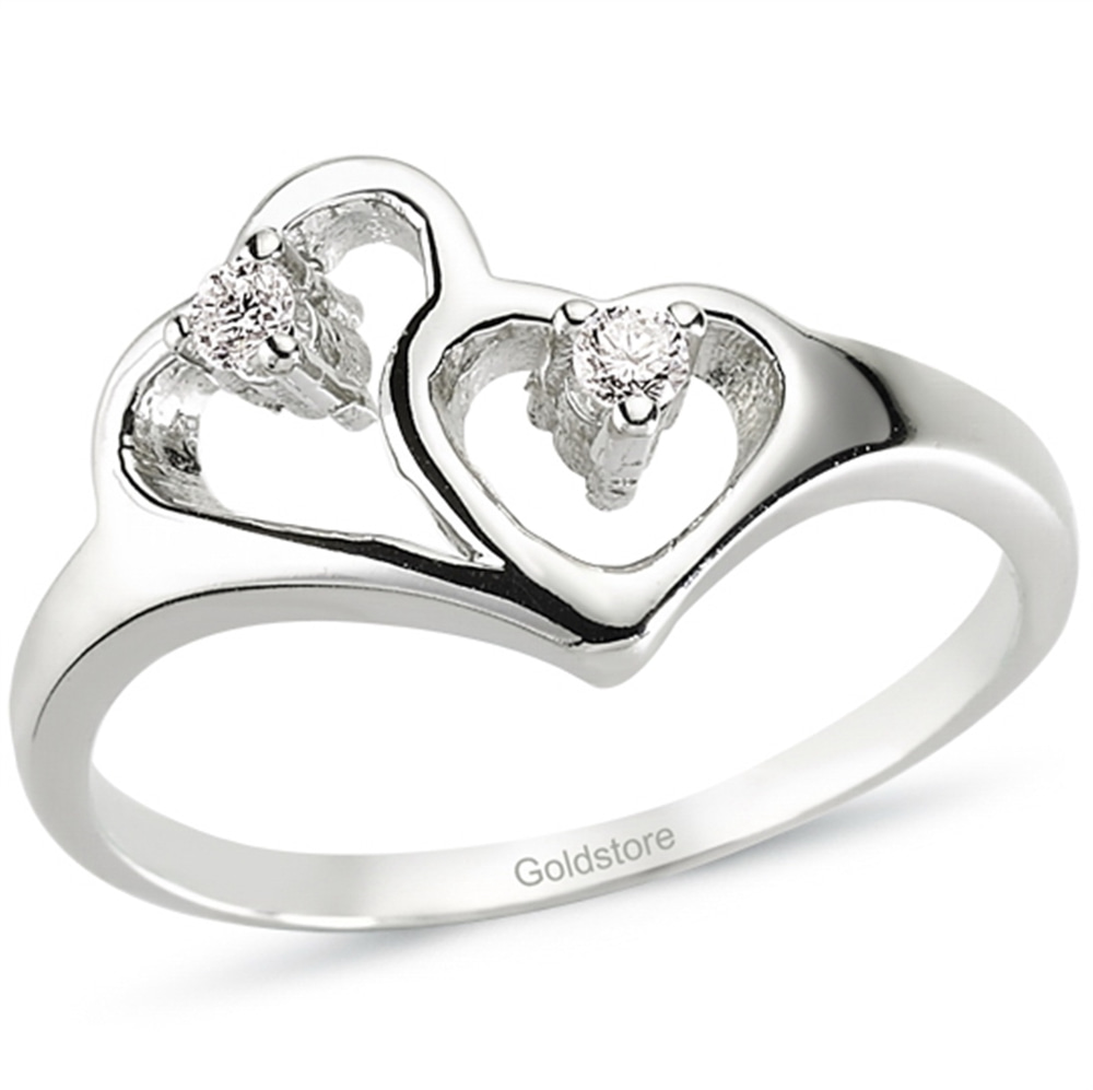 Goldstore-0.08 ct. Pırlanta Kalp Yüzük