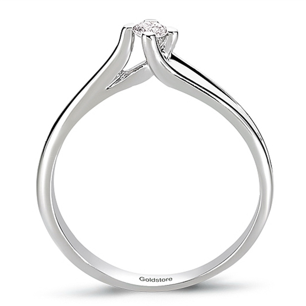 Goldstore-0.09 ct. Pırlanta S Kollu Tektaş Yüzük