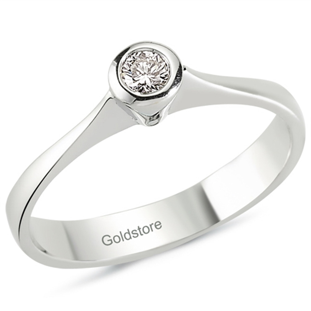 Goldstore-0.09 ct. Pırlanta Tektaş Yüzük