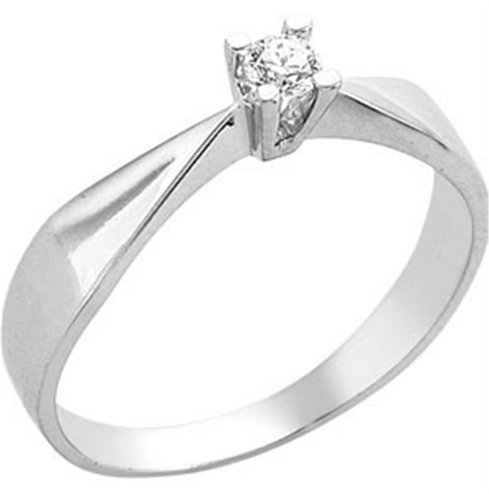 Goldstore-0.1 ct. Pırlanta Klasik Tektaş Yüzük