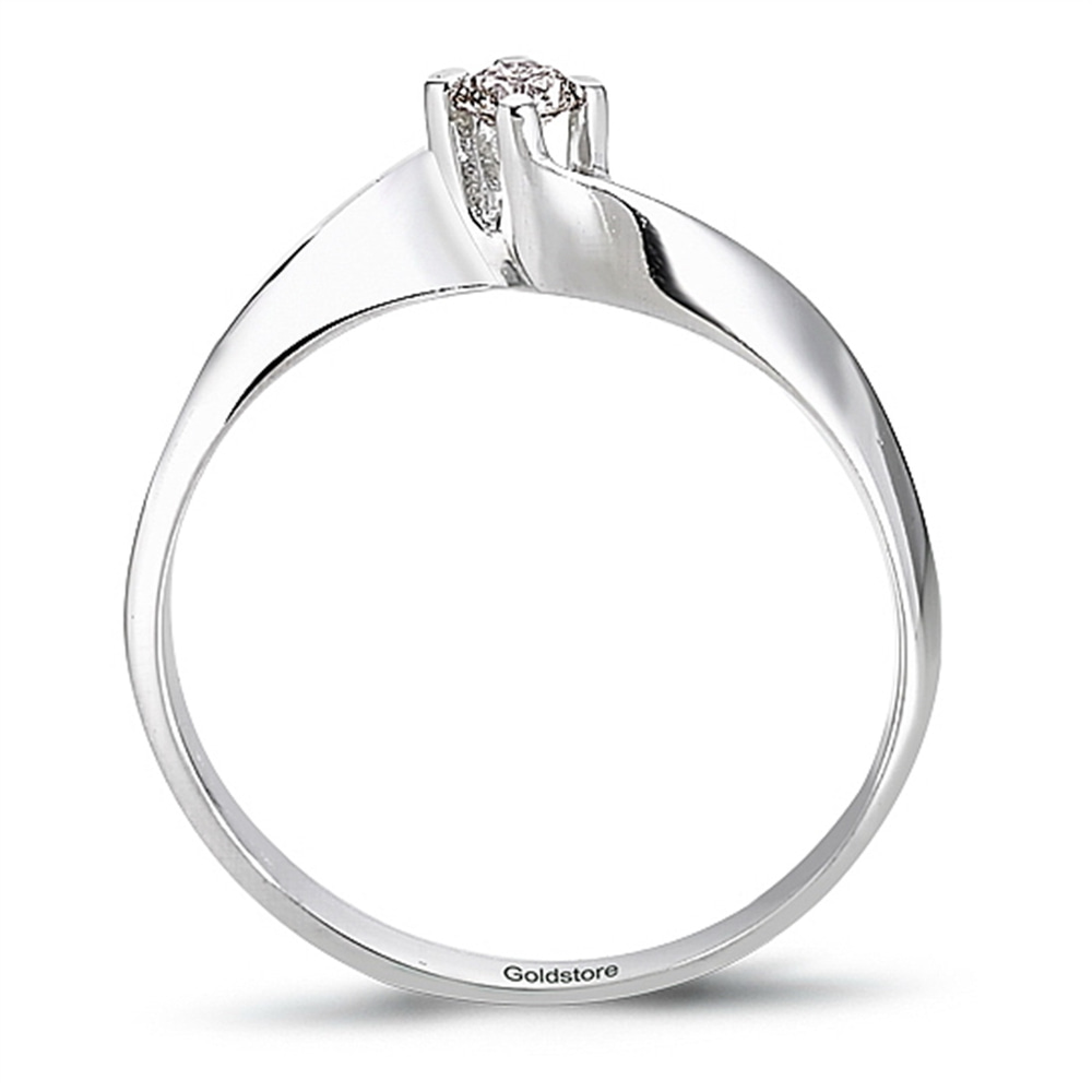 Goldstore-0.1 ct. Pırlanta S Kollu Tektaş Yüzük