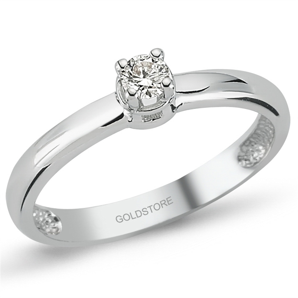 Goldstore-0.1 ct. Pırlanta Tektaş Yüzük