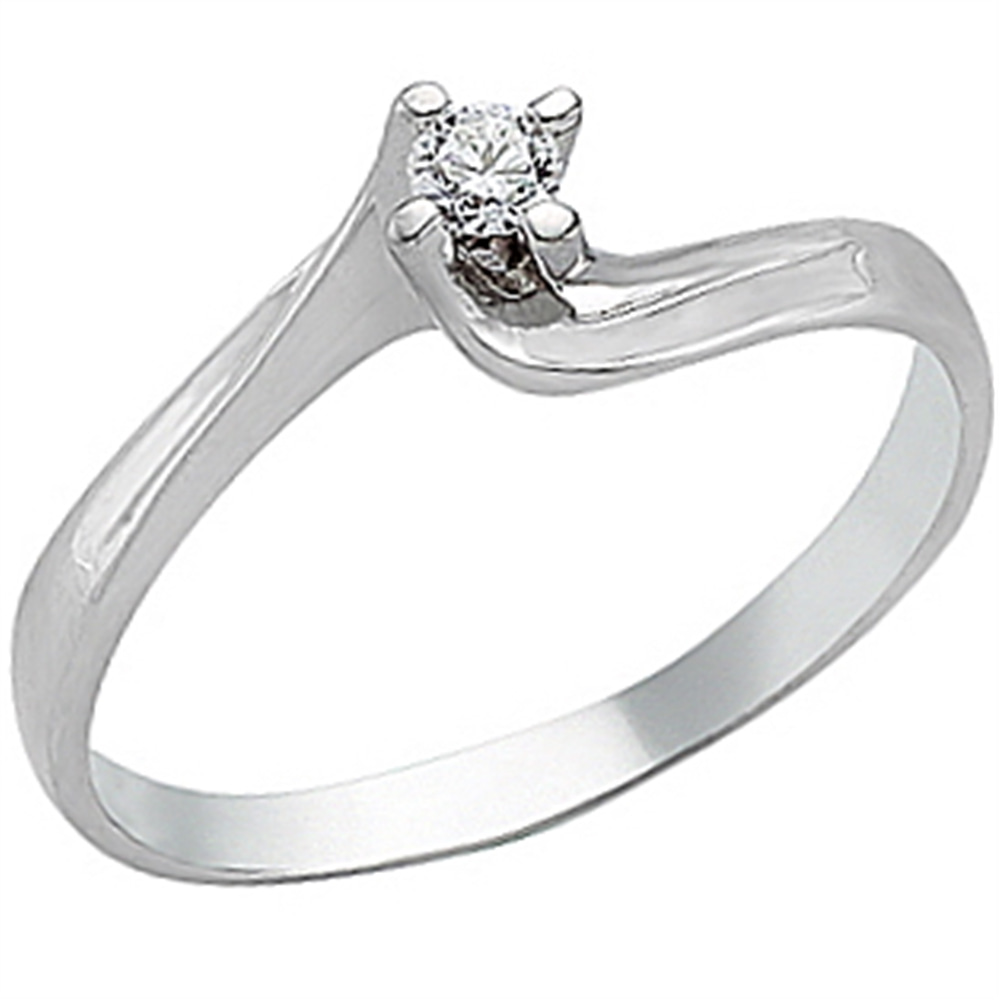 Goldstore-0.1 ct. Pırlanta Tektaş Yüzük