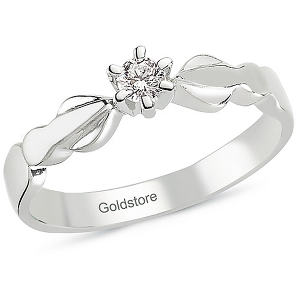 Goldstore-0.1 ct. Pırlanta Tektaş Yüzük