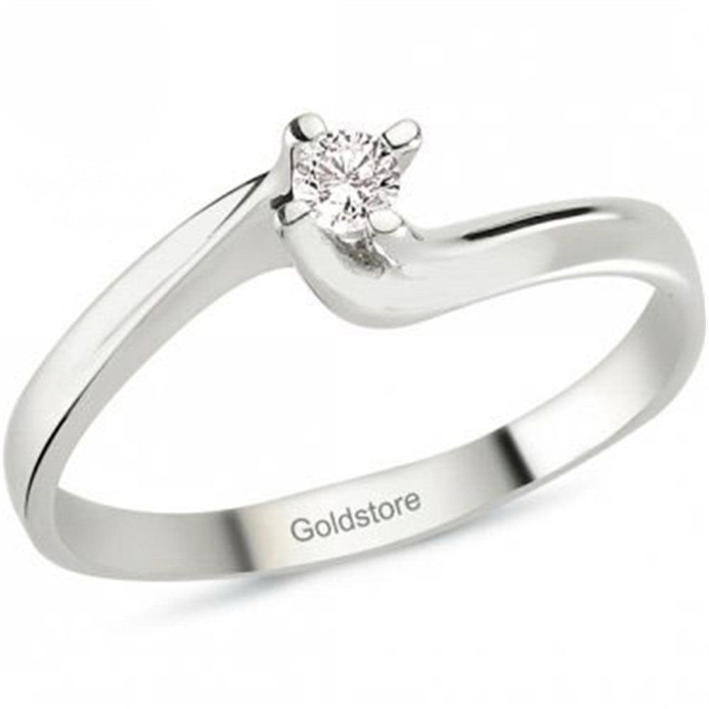 Goldstore-0.1 ct. Pırlanta Tektaş Yüzük