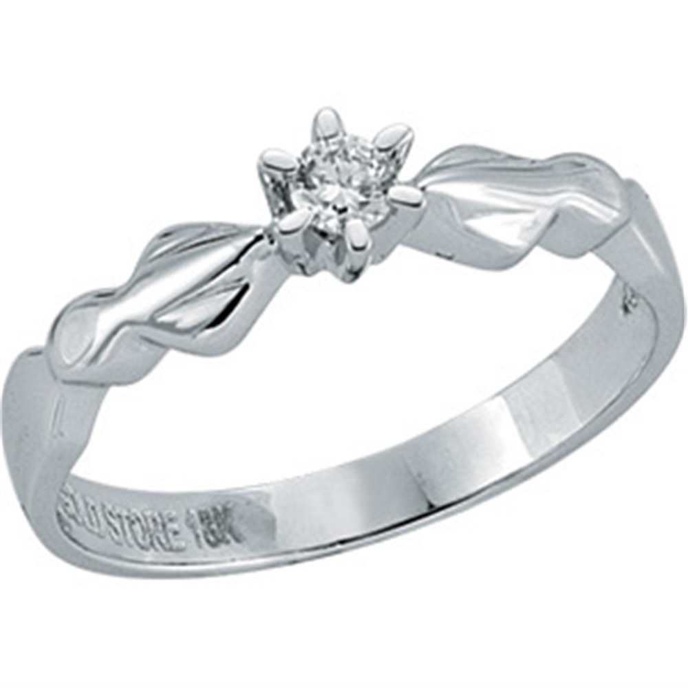 Goldstore-0.1 ct. Pırlanta Tektaş Yüzük