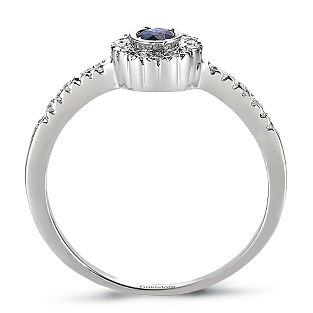 Goldstore-0.11 ct. Pırlanta Safir Fantezi Yüzük