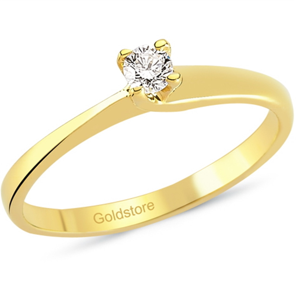 Goldstore-0.11 ct. Pırlanta Tektaş Yüzük
