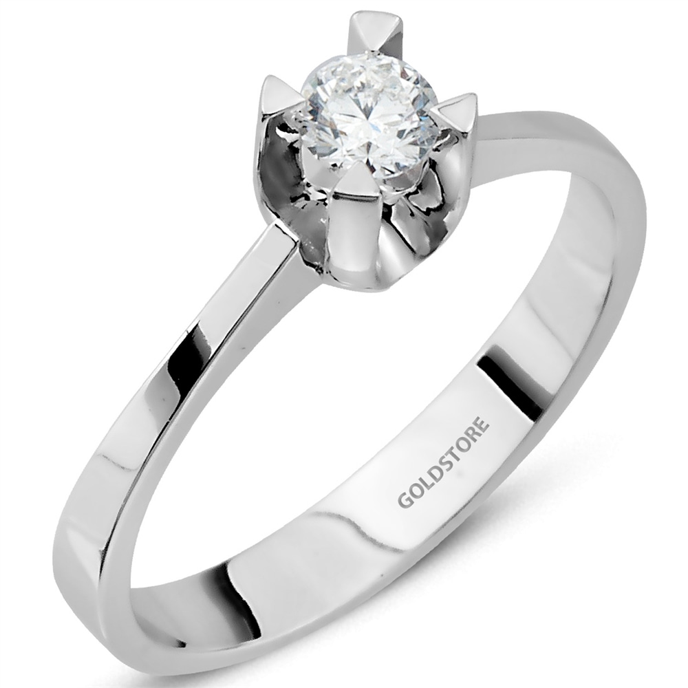 Goldstore-0.12 Ct Pırlanta Tek Taş Yüzük