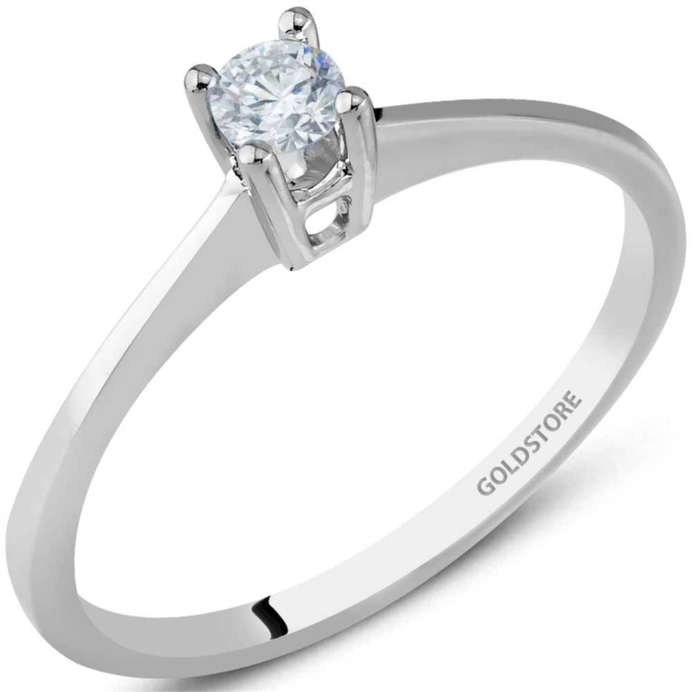 Goldstore-0.12 ct. Pırlanta Tektaş Yüzük