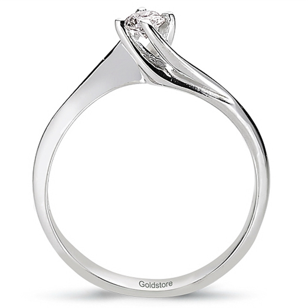 Goldstore-0.15 ct. Pırlanta S Kollu Tektaş Yüzük
