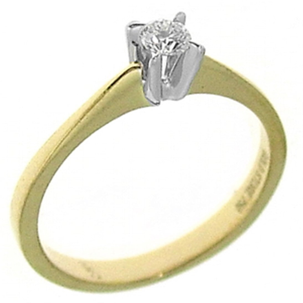 Goldstore-0.16 ct. Pırlanta Klasik Tektaş Yüzük