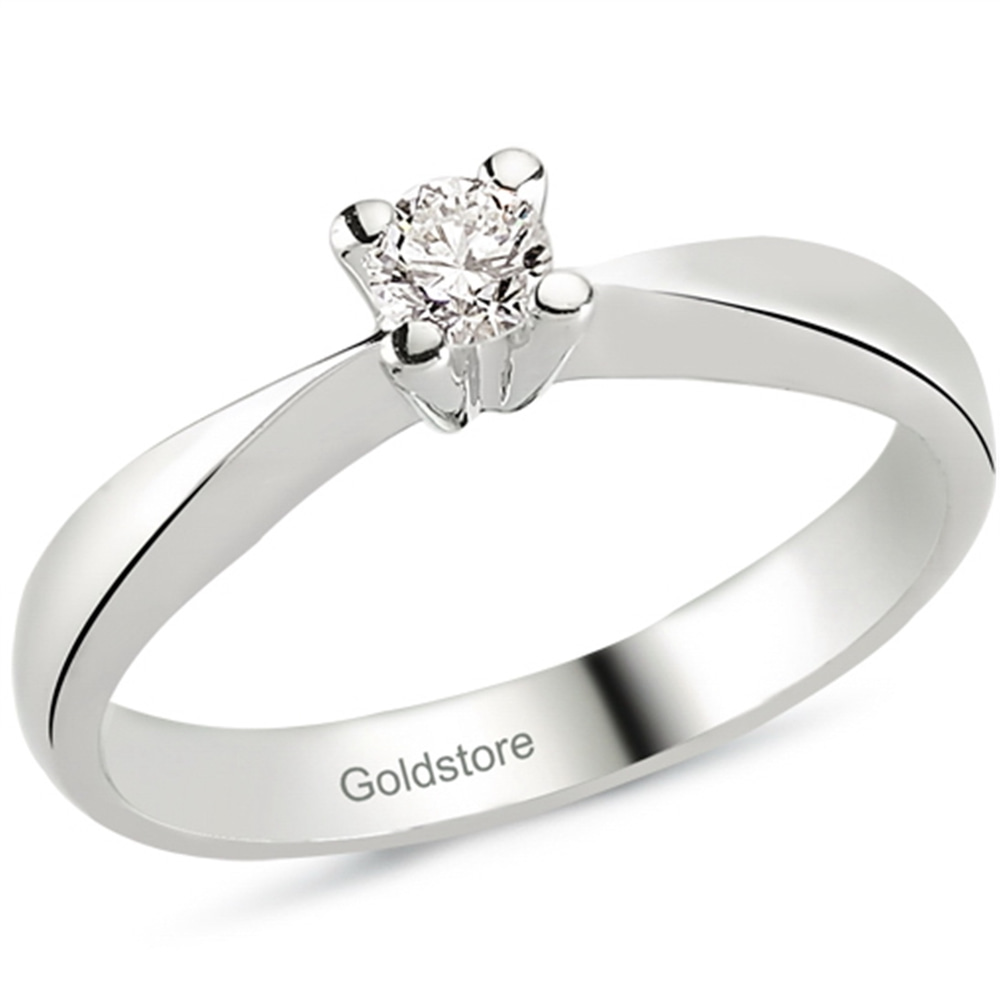 Goldstore-0.17 ct. Pırlanta Klasik Tektaş Yüzük