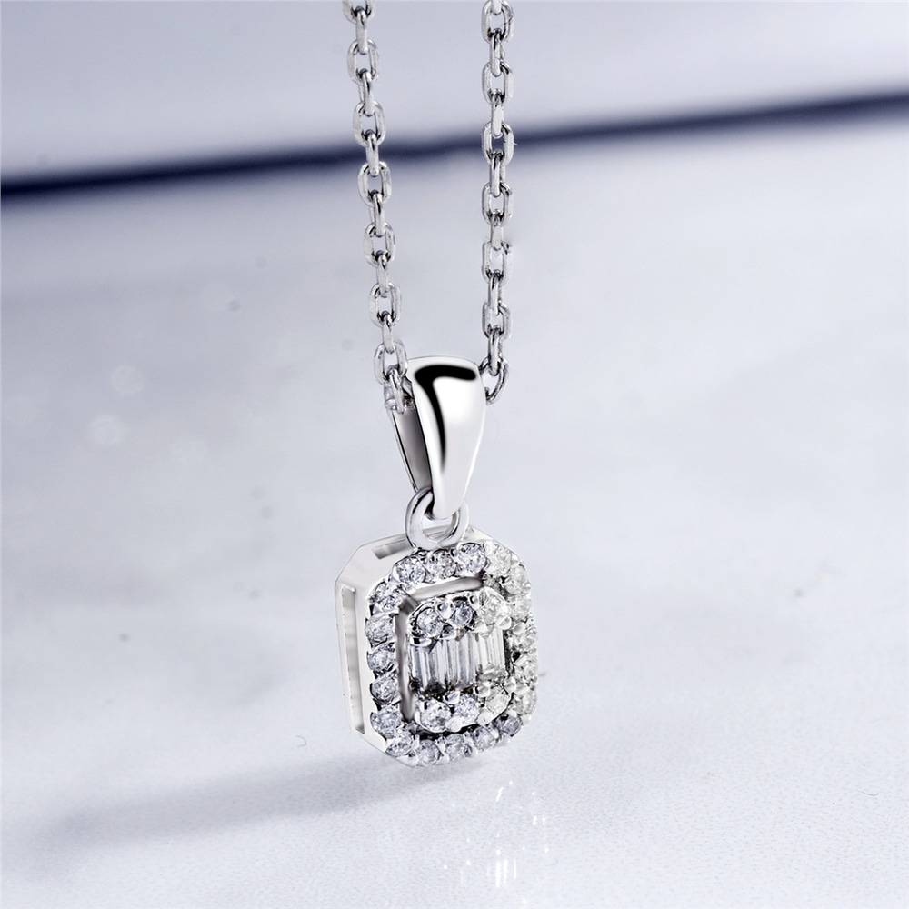 Goldstore-0.18 ct. Pırlanta Baget Kolye