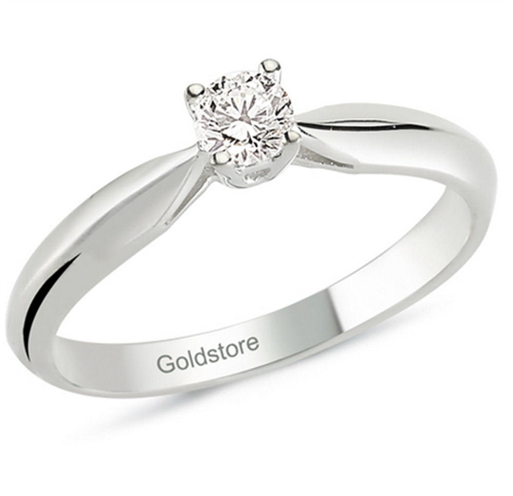 Goldstore-0.18 ct. Pırlanta Klasik Tektaş Yüzük