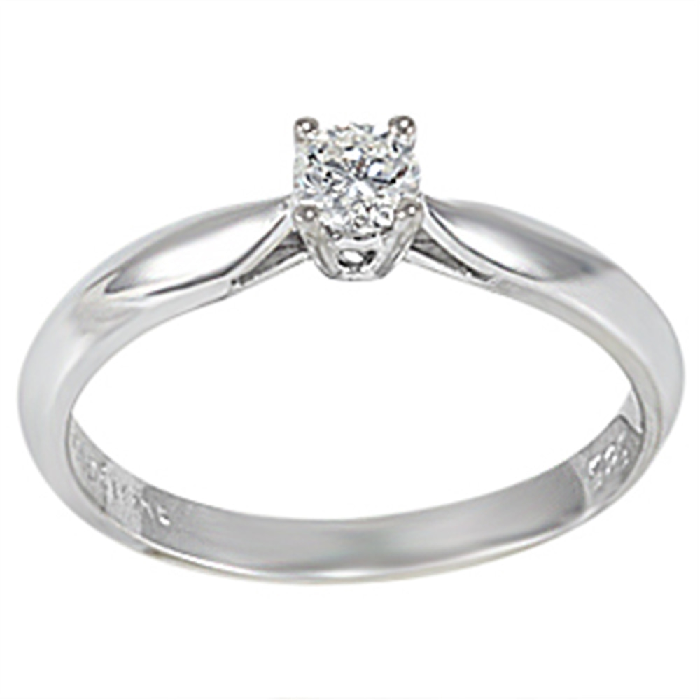 Goldstore-0.18 ct. Pırlanta Klasik Tektaş Yüzük