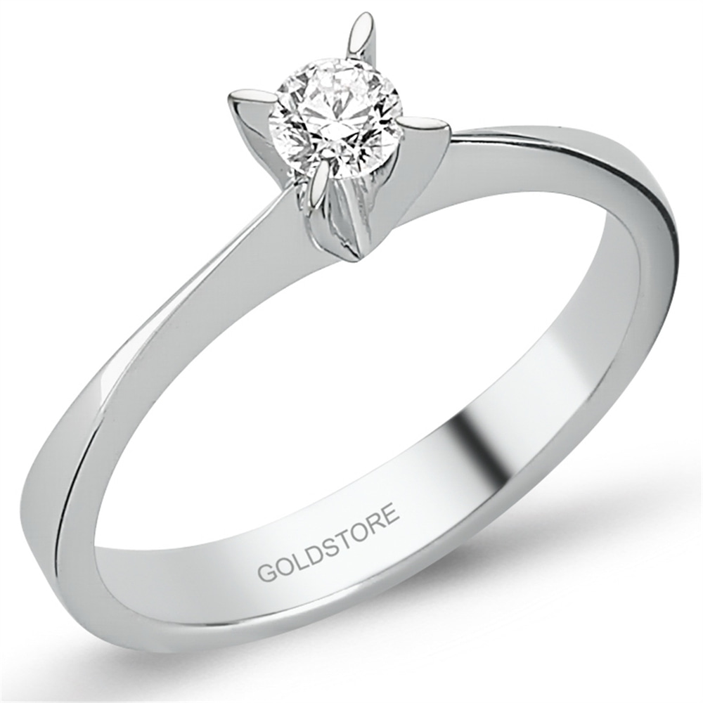 Goldstore-0.18 ct. Pırlanta Tektaş Yüzük