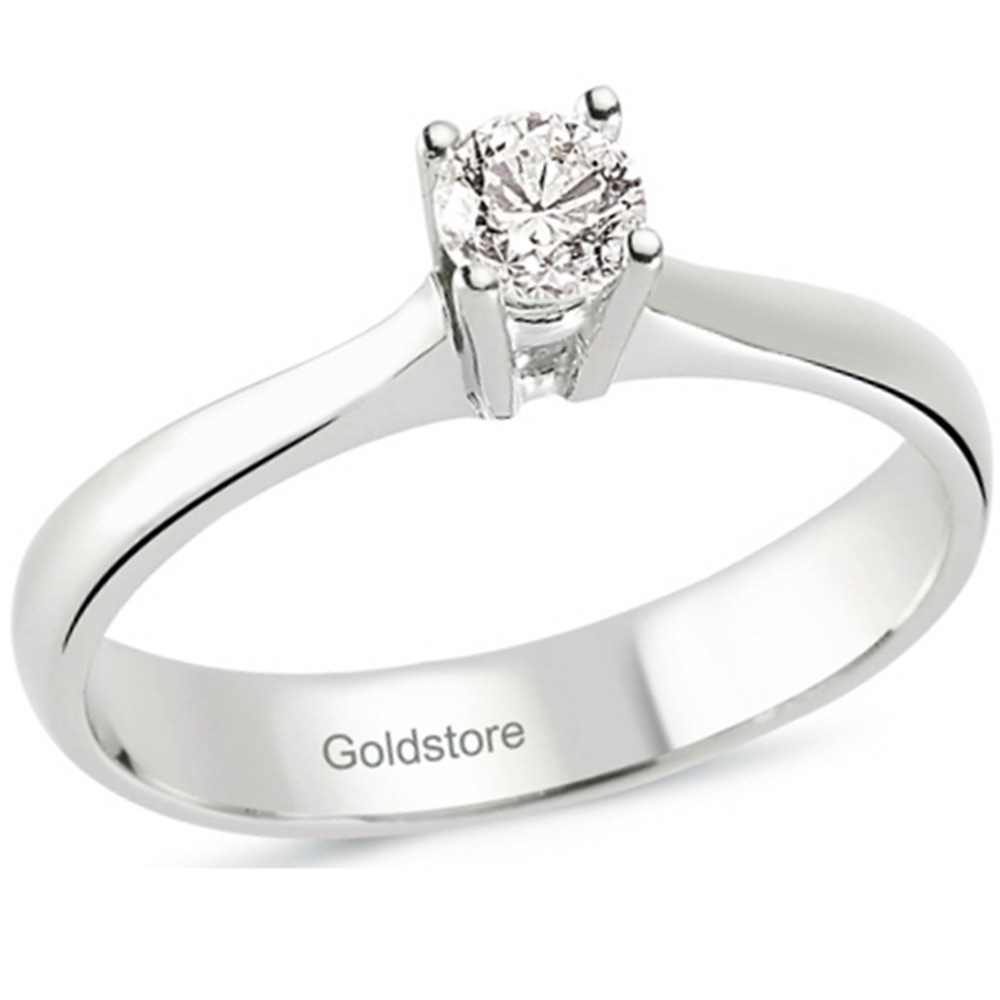 Goldstore-0.19 ct. Pırlanta Klasik Tektaş Yüzük