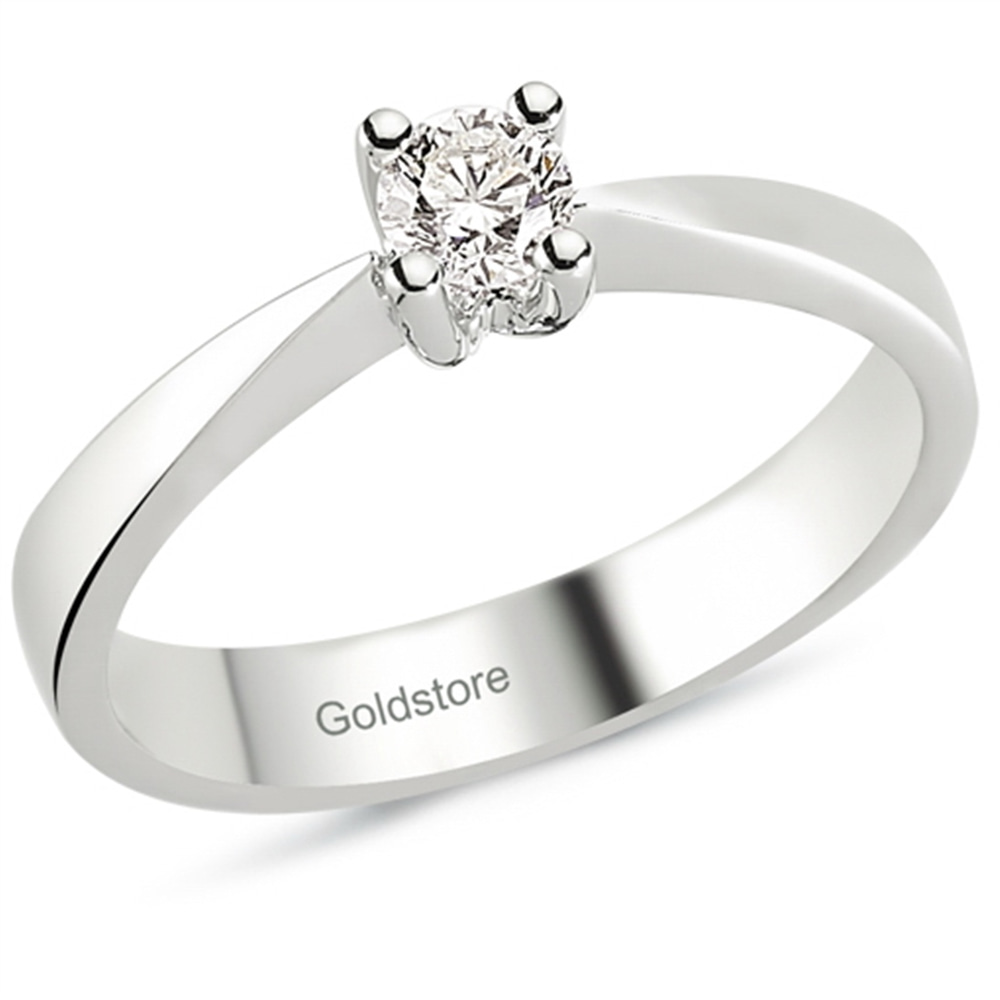 Goldstore-0.21 ct. Pırlanta Klasik Tektaş Yüzük