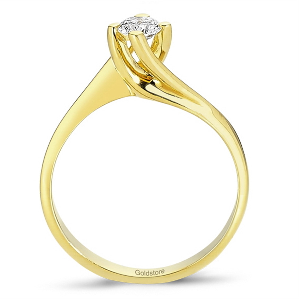 Goldstore-0.24 ct. Pırlanta S Kollu Tektaş Yüzük