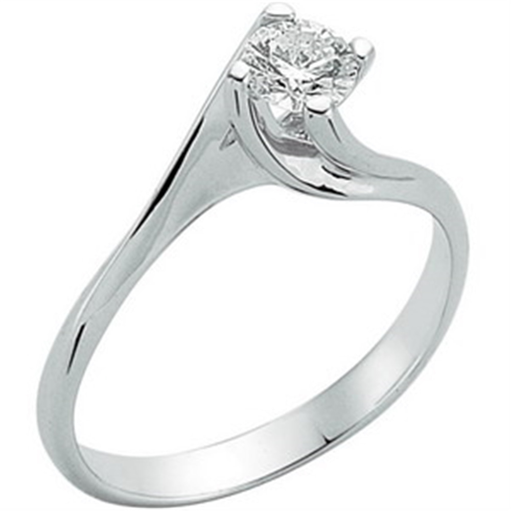 Goldstore-0.29 ct. Pırlanta S Kollu Tektaş Yüzük