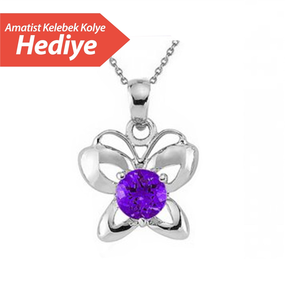 Goldstore-0.3 ct. Pırlanta Kelebek, Yan Kollar Taşlı Tektaş Yüzük