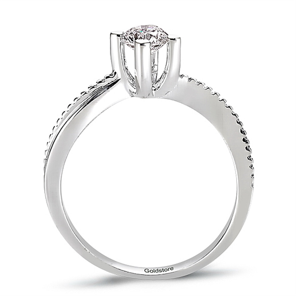 Goldstore-0.3 ct. Pırlanta S Kollu Tektaş Yüzük