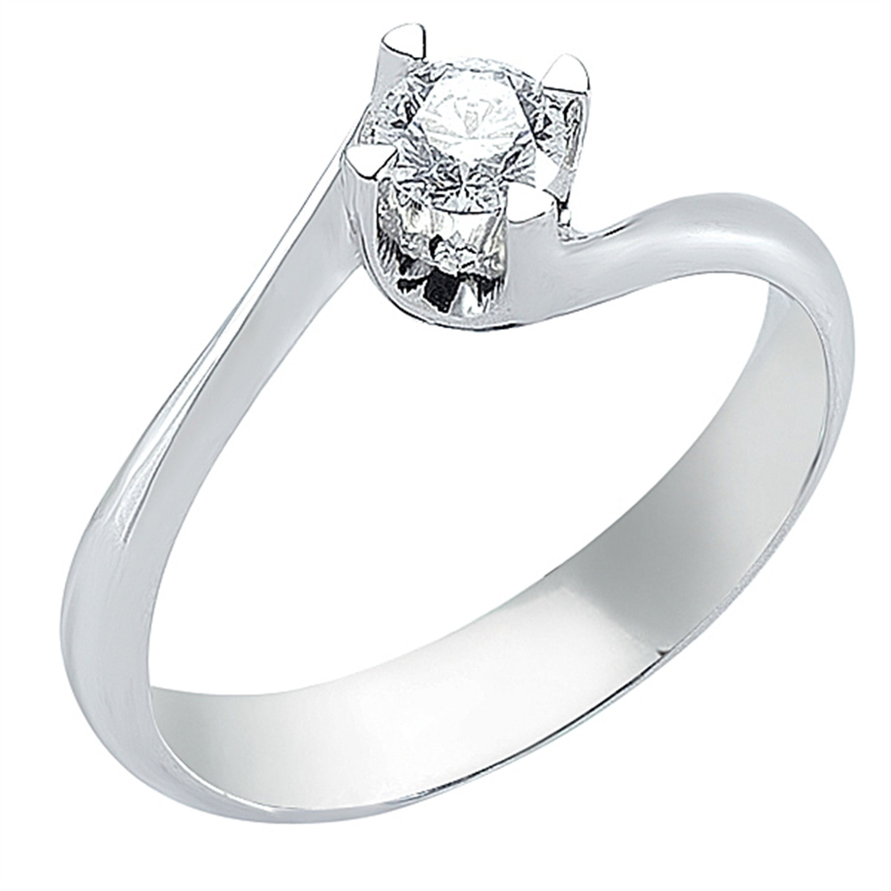 Goldstore-0.3 ct. Pırlanta S Kollu Tektaş Yüzük