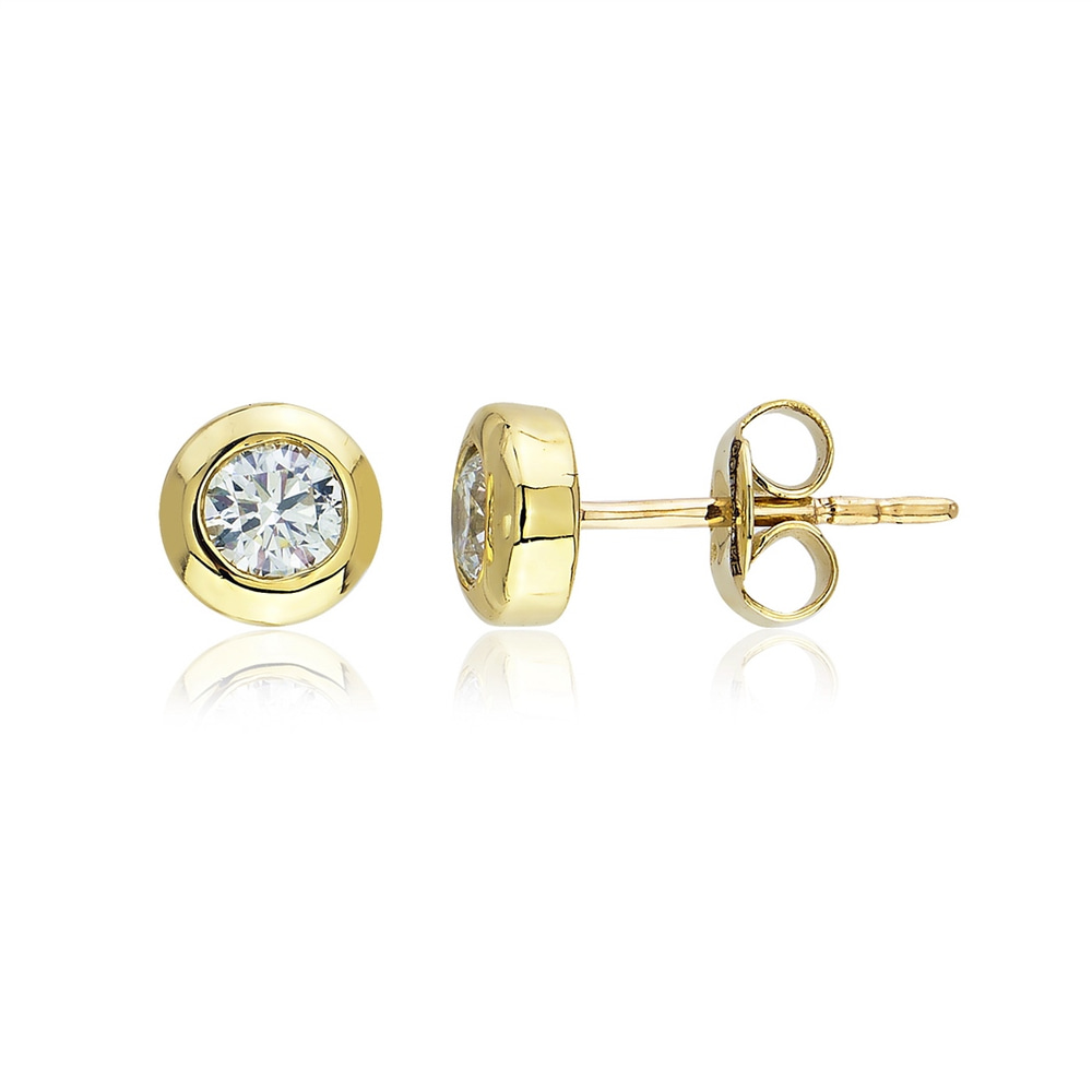 Goldstore-0.3 ct. Pırlanta Tektaş Küpe