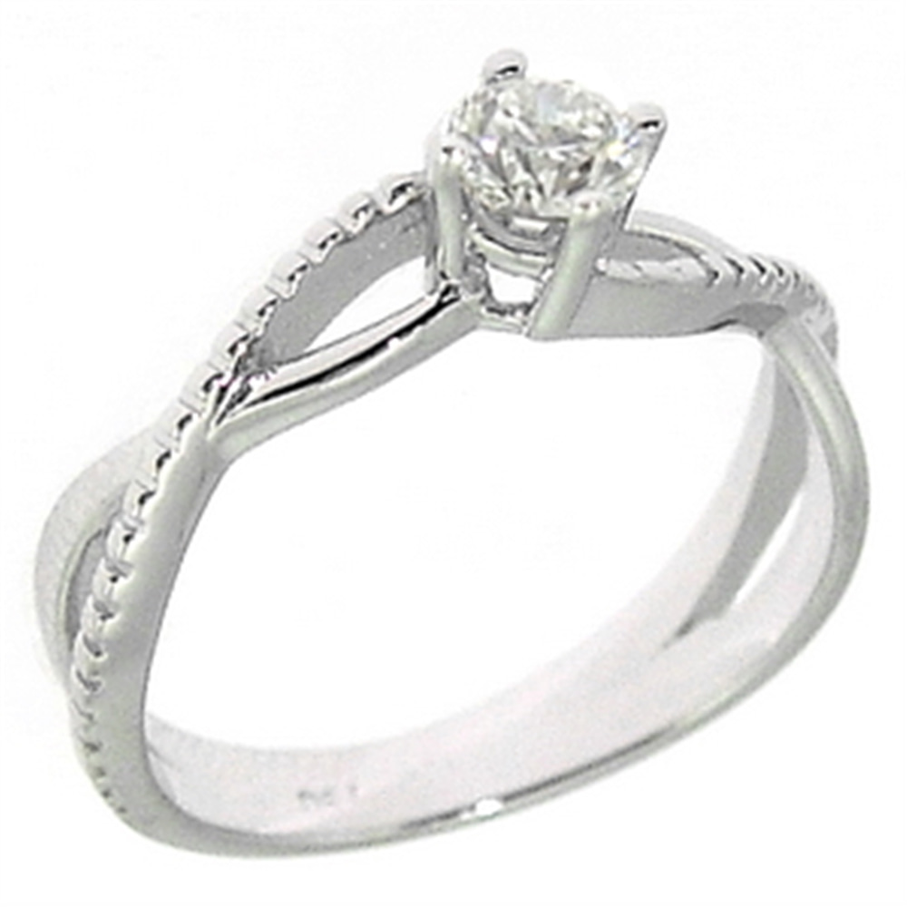 Goldstore-0.31 ct. Pırlanta S Kollu Tektaş Yüzük