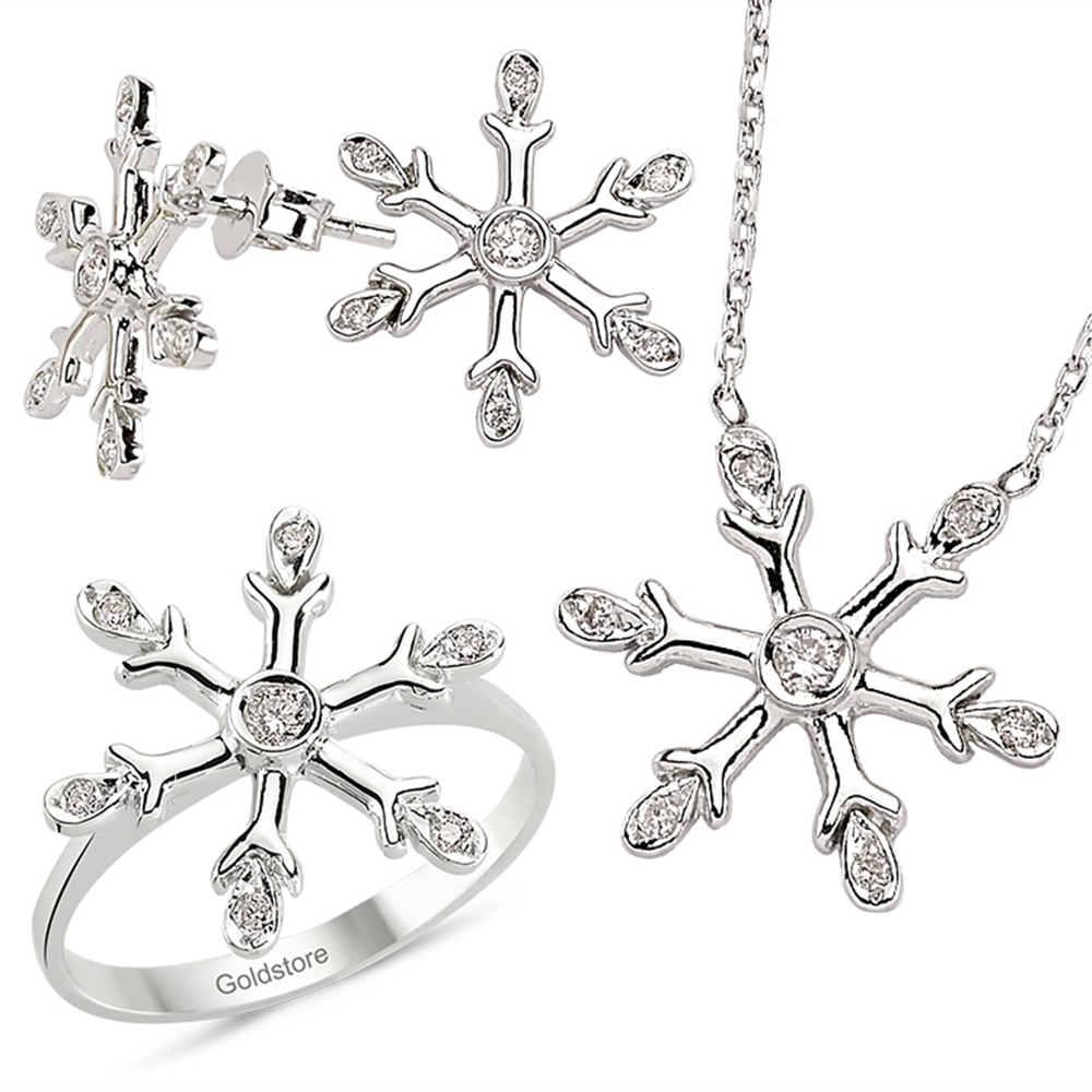 Goldstore-0.32 ct. Pırlanta Kar Tanesi Set