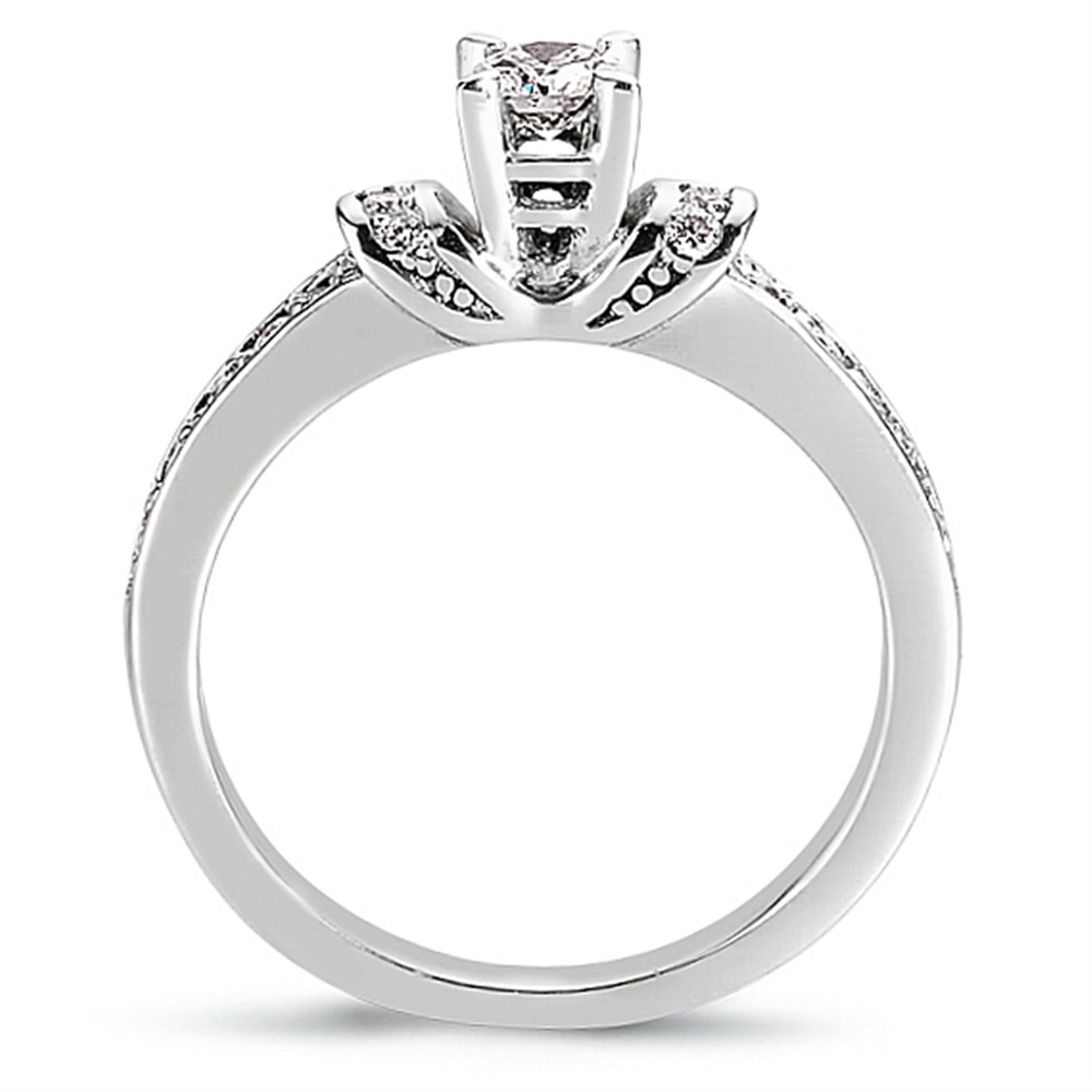 Goldstore-0.36 ct. Pırlanta Yan Kollar Taşlı Tektaş Yüzük