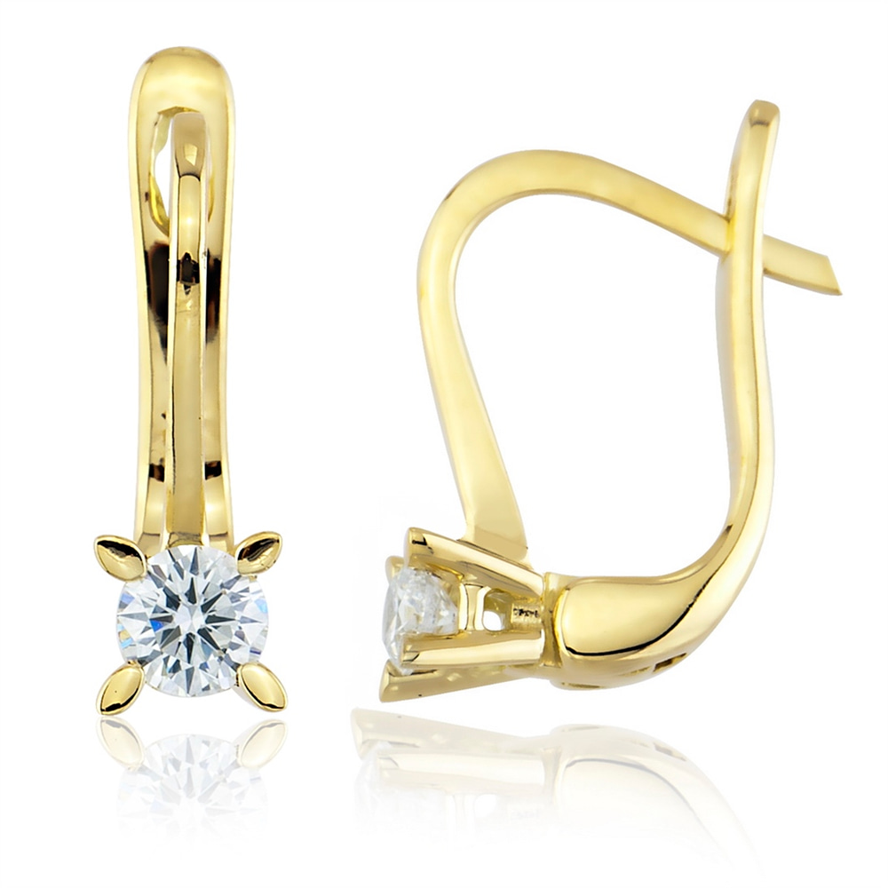Goldstore-0.38 ct. Pırlanta Tektaş Küpe