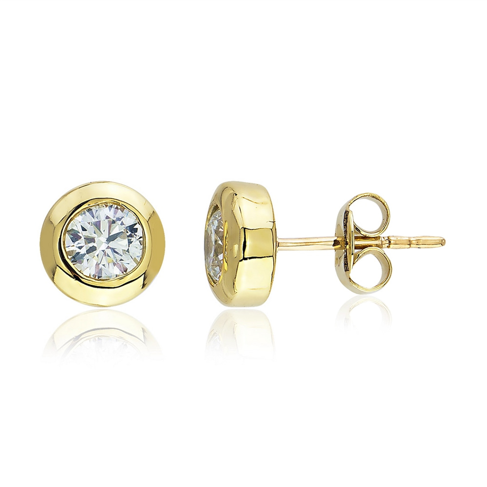 Goldstore-0.4 ct. Pırlanta Tektaş Küpe