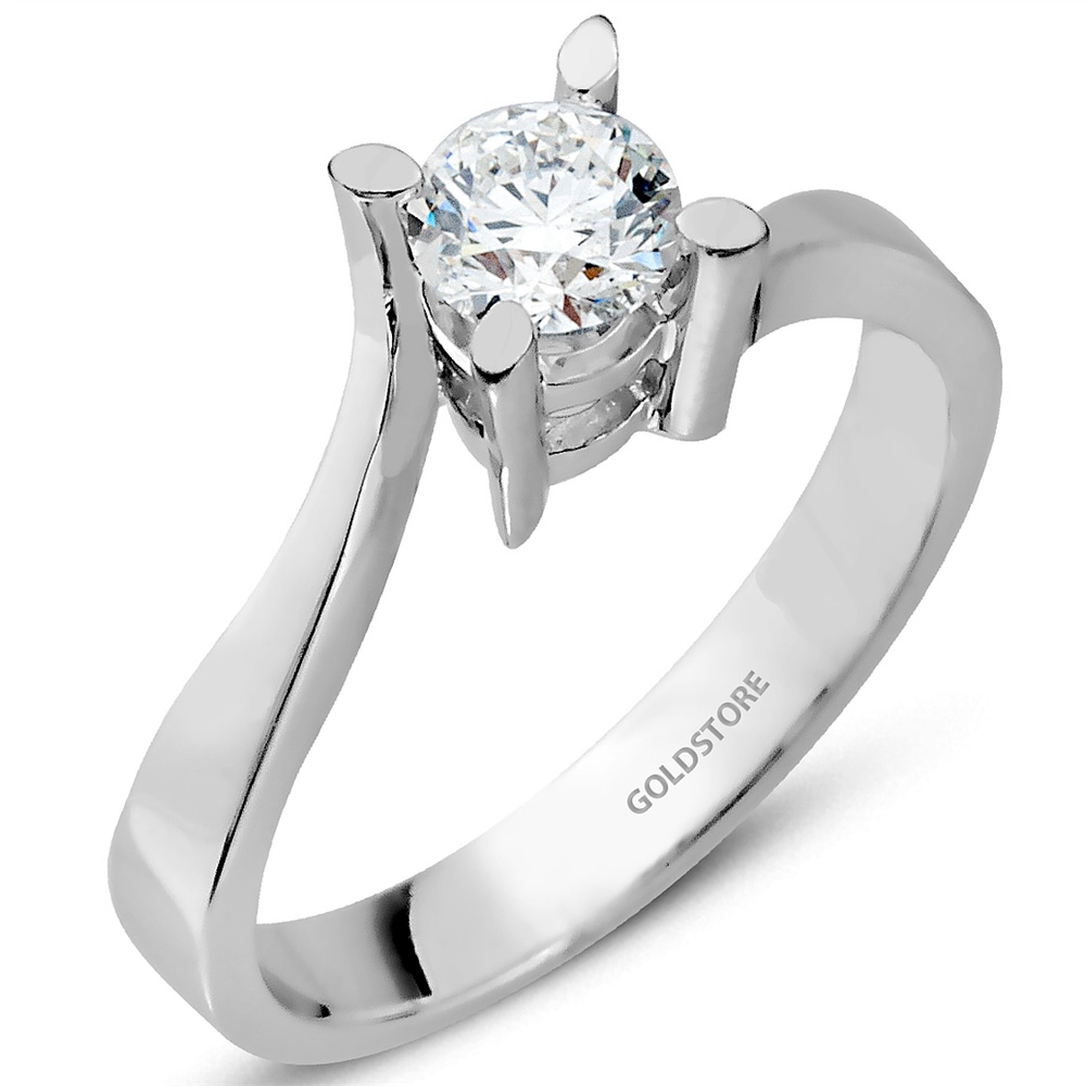 Goldstore-0.5 ct. Pırlanta S Kollu Tektaş Yüzük