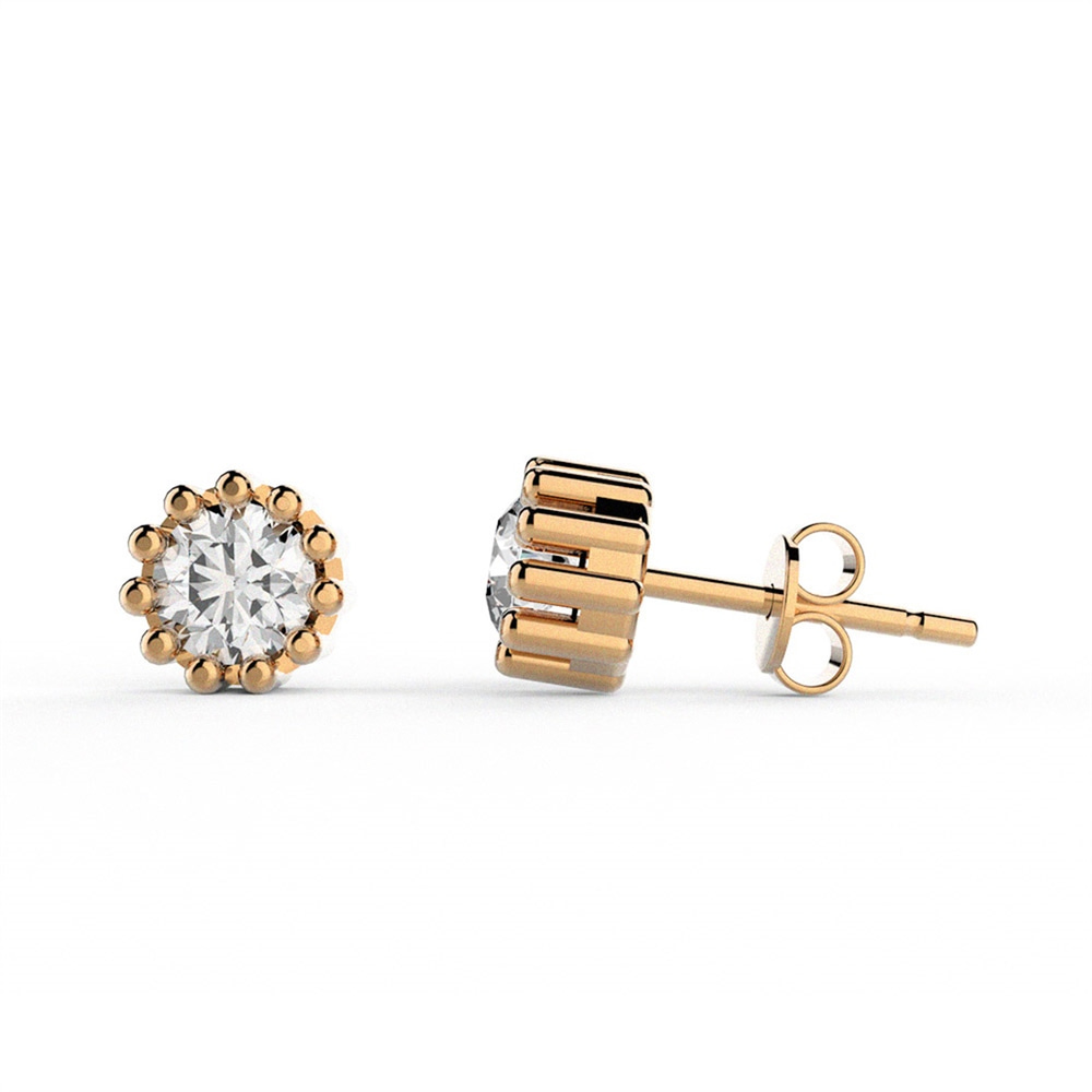 Goldstore-0.5 ct. Pırlanta Tektaş Küpe