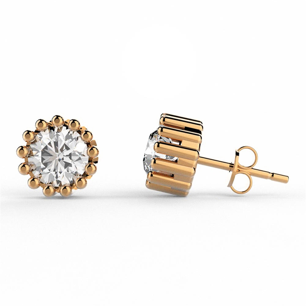 Goldstore-0.8 ct. Pırlanta Tektaş Küpe
