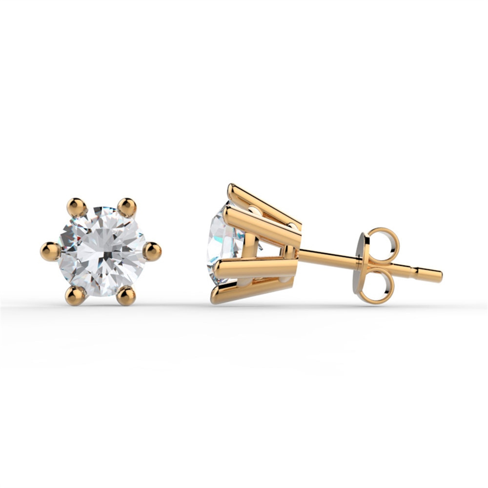 Goldstore-0.8 ct. Pırlanta Tektaş Küpe
