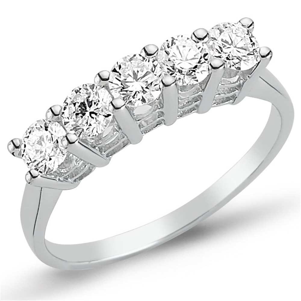 Goldstore-0.82 ct. Pırlanta 5 Taş Yüzük