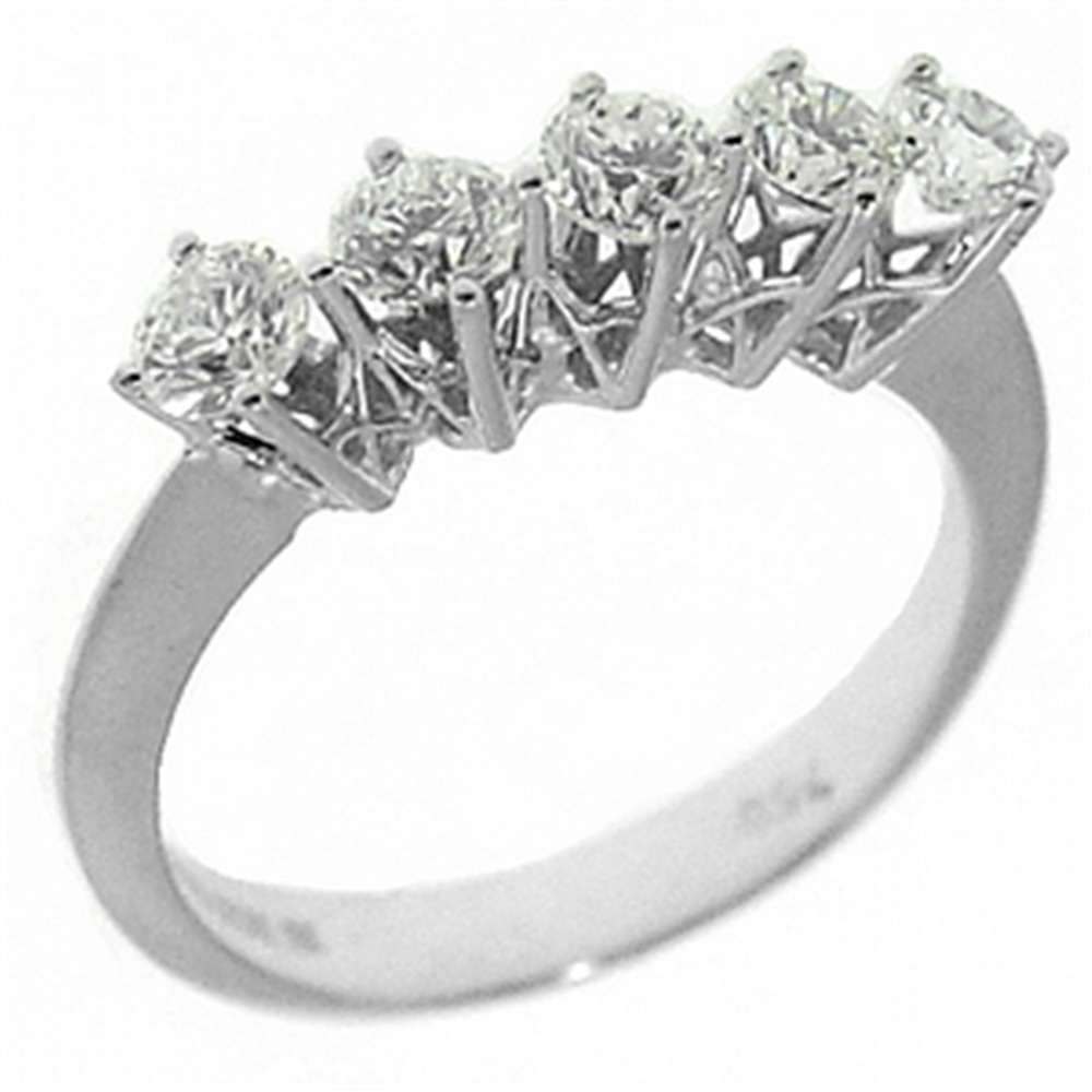 Goldstore-0.93 ct. Pırlanta 5 Taş Yüzük